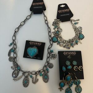 Shyanne Turquoise and Silver Western Jewelry Set